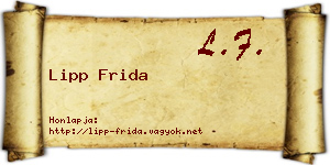 Lipp Frida névjegykártya